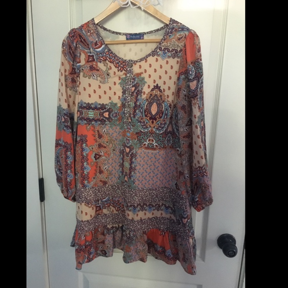 orange print theme Truly Me dress